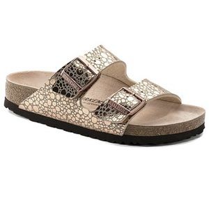 NWT Birkenstock Arizona Gold Suede Sandals